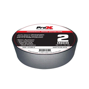 ProX GaffX™ 2" Commercial Grade Gaffers Tape, Matte Black, 12 Yards gaffers tape, gaffx, commercial grade tape, commercial tape, stage tape, truss tape, dj tape, dj gear, wire organization, wire tape, cable tape